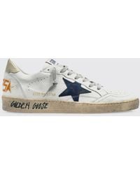 Golden Goose - Ball Star Leather Low-Top Sneakers With Distressed Effect - Lyst