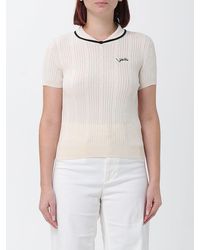 Valentino Garavani - Slim Fit Ribbed V-Neck Jumper With Contrast Trims - Lyst