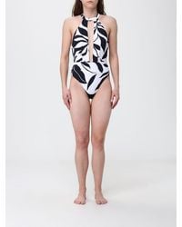 Max Mara - Tropical Print Halter Neck One-Piece Swimsuit - Lyst
