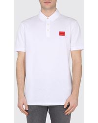 HUGO - Cotton Polo Shirt With Logo - Lyst