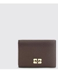 Ganni - Butterfly Logo Recycled Leather Flap Wallet - Lyst