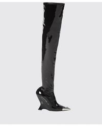 Philipp Plein - Patent Leather Over-The-Knee Boots With Skull And Sculptural Heel - Lyst