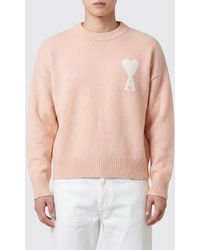 Ami Paris - Jacquard Logo Alpaca And Wool Blend Crewneck Jumper - Lyst