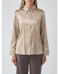 Max Mara - Long-Sleeved Stretch-Silk Satin Shirt With Classic Collar - Lyst