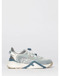 Fendi - Flow Suede And Mesh Sneakers - Lyst