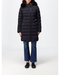 Peuterey - Knee-Length Quilted Nylon Down Jacket With Shearling Hood - Lyst