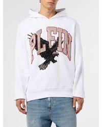Philipp Plein - Graphic Print Cotton Hoodie With Logo - Lyst