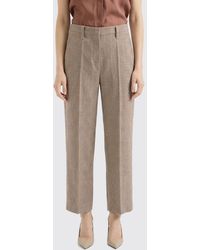 Brunello Cucinelli - Square Cigarette Linen Trousers - Lyst