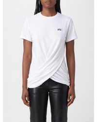 Loewe - Draped Cotton T-Shirt With Logo And Asymmetrical Hem - Lyst