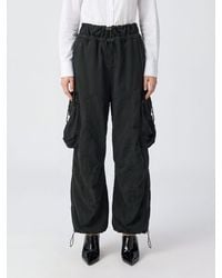 The Attico - High-Waisted Cotton Blend Cargo Trousers With Drawstring - Lyst