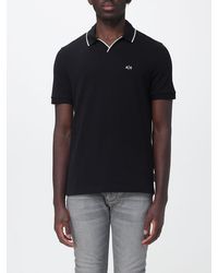 ARMANI EXCHANGE - Pique Cotton Polo With Logo And Contrasting Details - Lyst
