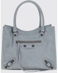 Balenciaga - Le City Small Arena Lambskin Handbag With Studs And Double Handle - Lyst