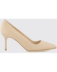 Manolo Blahnik - Tora Suede Almond-Toe Pumps With A Mid Stiletto Heel - Lyst