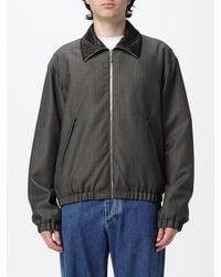 Bottega Veneta - Wool And Mohair Blend Bomber Jacket With Leather Collar - Lyst