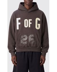 Fear Of God - Cotton Hoodie With Printed Logo And Pouch Pocket - Lyst