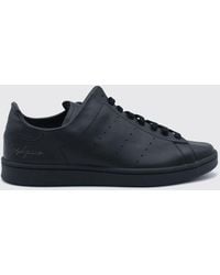 Y-3 - Diagonal Stan Smith Leather Sneakers With Printed Logo And Round Toe - Lyst