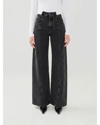 Maison Margiela - Mid-Rise Wide Leg Denim Jeans With Four Stitches - Lyst