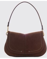 Gianni Chiarini - Helena Suede Shoulder Bag With Flap And Removable Handle - Lyst