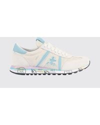 Premiata - Lucy Suede And Perforated Fabric Sneakers - Lyst