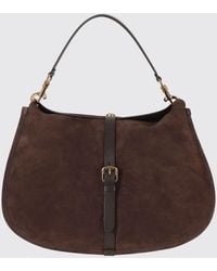 Etro - Large Suede Shoulder Bag With Pegaso Logo And Removable Handle - Lyst