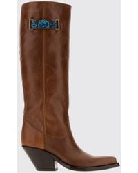 Chloé - Chlo&Eacute Knee-High Calfskin Cowboy Boots With Flared Heel - Lyst