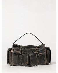Acne Studios - Multipocket Distressed Leather Shoulder Bag With Bow - Lyst