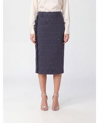 Semicouture - Beaded And Sequin Embroidered Cotton-Blend Midi Pencil Skirt - Lyst