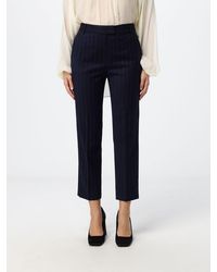 Hanita - Pinstriped Cropped Straight Trousers - Lyst