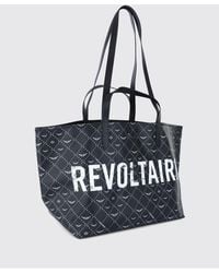 Zadig & Voltaire - Zadig &Amp Voltaire Z Shopper Xl Revoltaire Coated Cotton Bag With Logo By - Lyst
