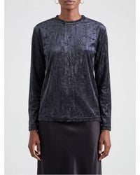 Comme des Garçons - Comme Des Gar&Ccedil	Ons Long-Sleeved Velvet Crewneck T-Shirt - Lyst