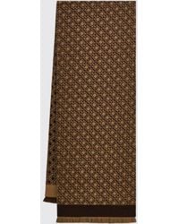 Ferragamo - 100% Cashmere Scarf With Gancini Logo And Fringed Hem - Lyst