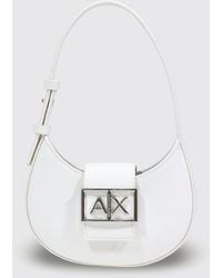 ARMANI EXCHANGE - Hobo Shoulder Bag With Metal Logo - Lyst