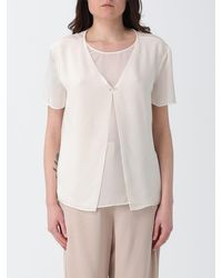 Emporio Armani - Fluid Top With Chiffon Panel - Lyst