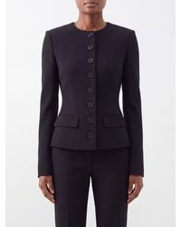 Dolce & Gabbana - Dolce &Amp Gabbana Slim Fit Single-Breasted Short Wool Blazer With Crew Neck - Lyst