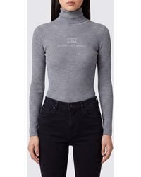 Elisabetta Franchi - Slim Fit Wool Turtleneck Jumper With Contrast Logo - Lyst