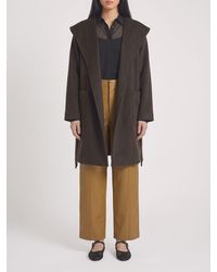 Max Mara - Knee-Length Camel Wool Robe Coat With Shawl Collar And Belt - Lyst