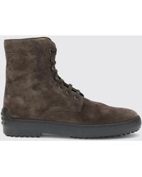 Tod's - Suede Lace-Up Ankle Boots With T Timeless Logo And Gommino Sole - Lyst