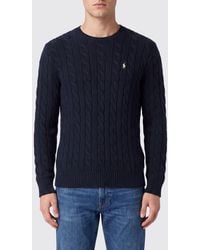 Polo Ralph Lauren - Cotton Crewneck Jumper With Embroidered Pony Logo - Lyst