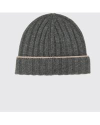 Brunello Cucinelli - Ribbed Pure Cashmere Beanie Hat With Turn-Up Cuff - Lyst