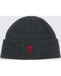 Ami Paris - Gorro Beanie De Lana Con Logo Ami De Coeur En Contraste - Lyst