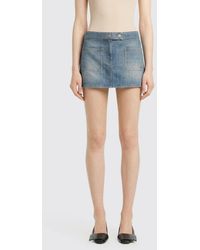 Courreges - Courr&Egrave	Ges Cotton Denim Mini Skirt - Lyst
