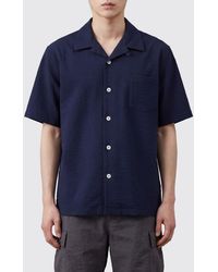Howlin' - Stretch-Cotton Bowling Shirt With Cuban Collar And Short Sleeves - Lyst