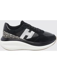 Hogan - Maxi I Active Suede And Pony-Effect Leather Sneakers With Animal Print - Lyst