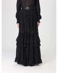 Self-Portrait - Polka Dot Viscose Long Skirt - Lyst
