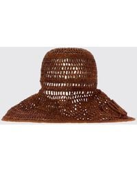 Chloé - Chlo&Eacute Wide-Brim Crochet Raffia Hat With Embroidered Logo - Lyst