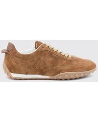 Tod's - Suede Low-Top Sneakers With Gommini And Embossed Logo - Lyst