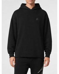 Philipp Plein - Raw-Edge Cotton Hoodie - Lyst