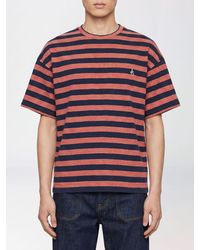 Jil Sander - Two-Tone Striped Cotton Crewneck T-Shirt With Dropped Shoulders - Lyst