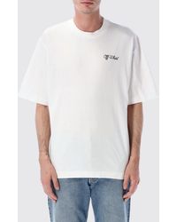 Off-White c/o Virgil Abloh - Relaxed Fit Cotton T-Shirt With Logo Print And Dropped Shoulders - Lyst