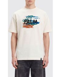 Palm Angels - Cotton T-Shirt With Graphic Contrast Logo Print - Lyst